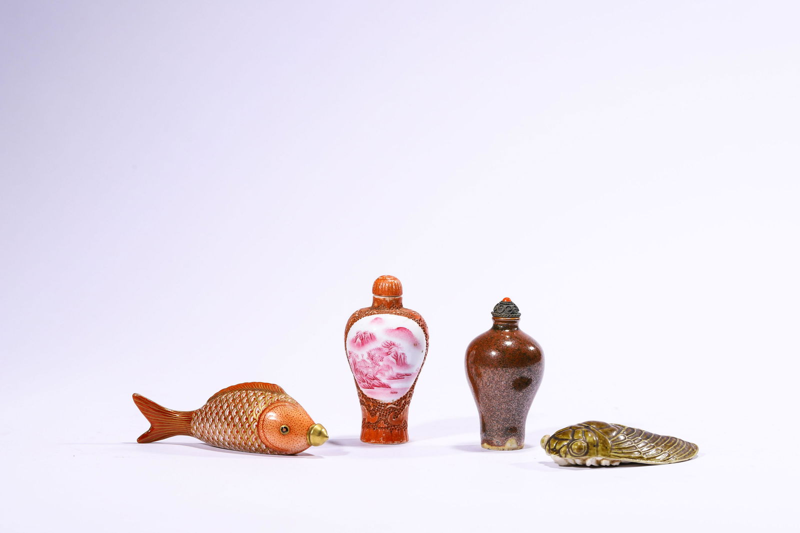 A Group of Four Snuff Bottles, Late Qing Dynasty (1 of 11)