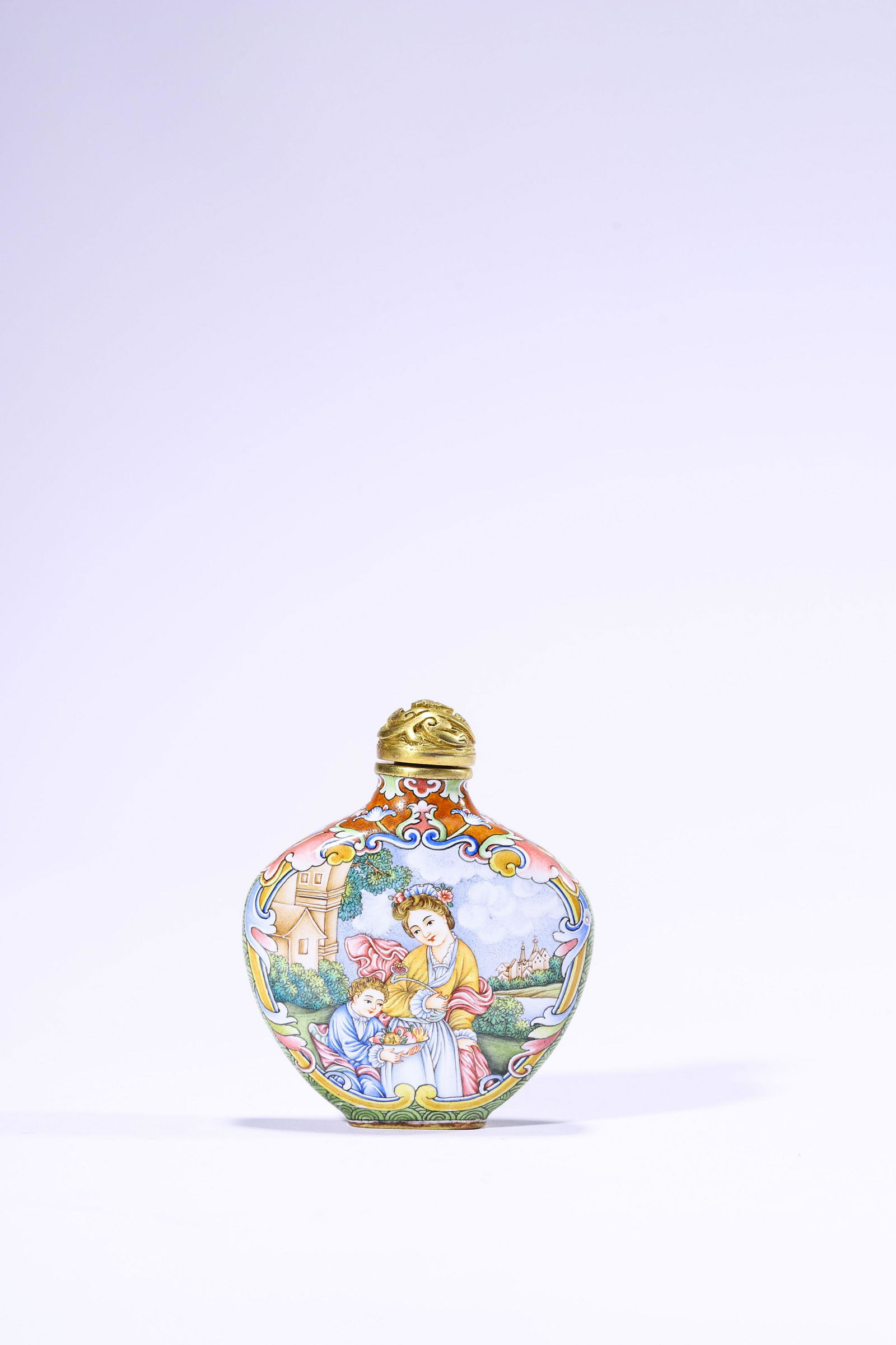 A Painted Enamelled "Western Lady" Snuff Bottle (1 of 4)