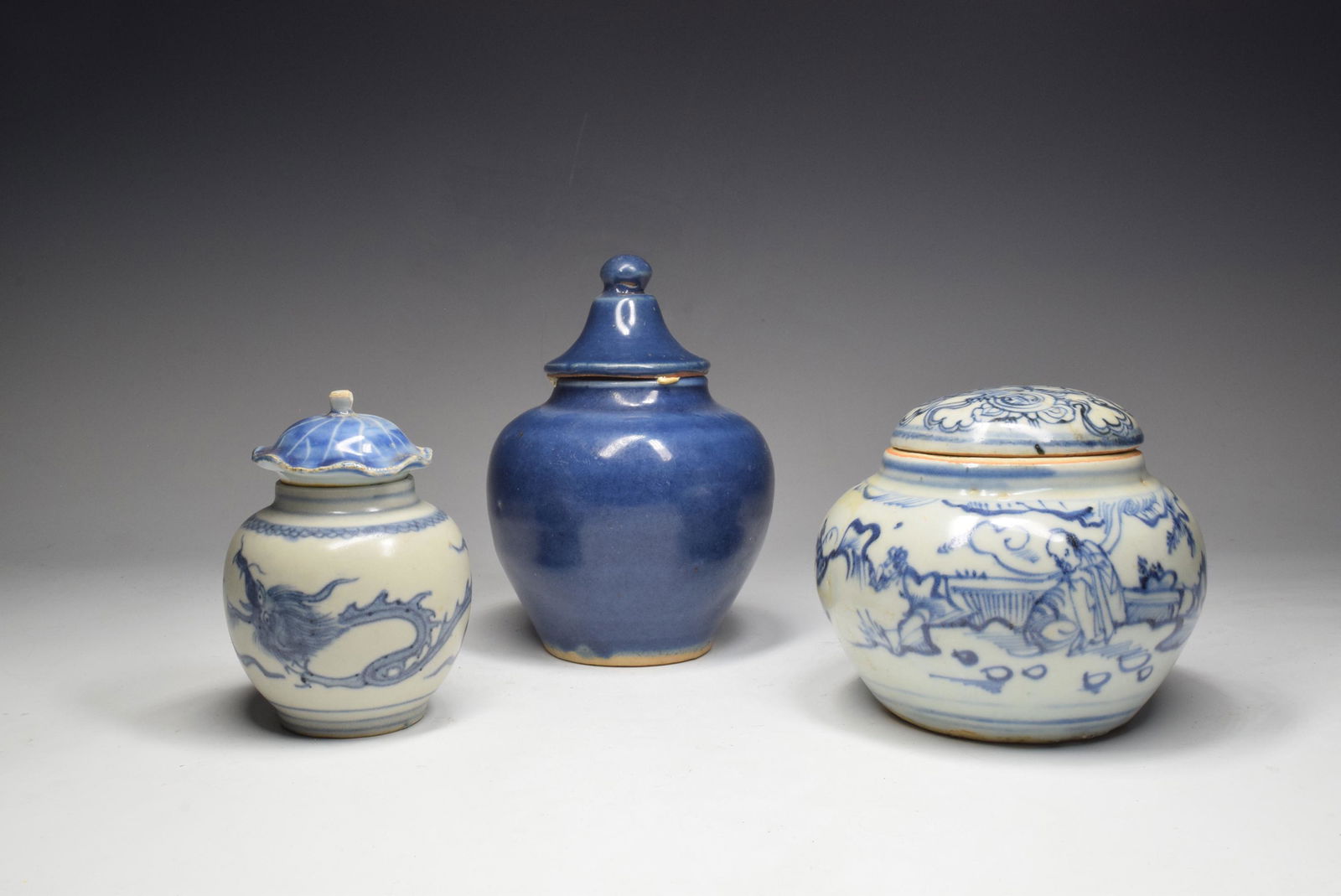 A GROUP THREE COVERED JAR MING DYNASTY (1 of 9)