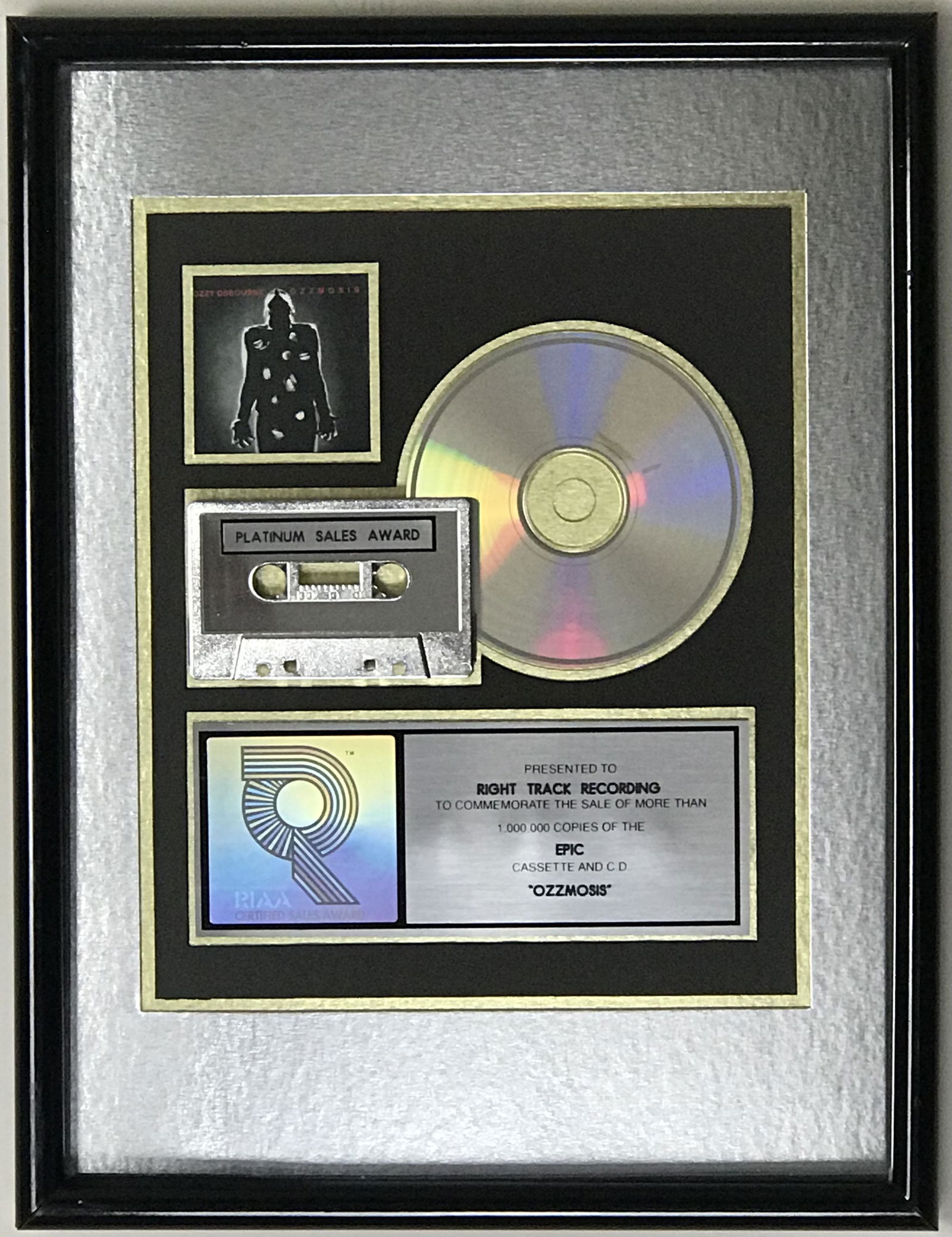 Ozzy Osbourne Ozzmosis RIAA Platinum Album Award (1 of 6)