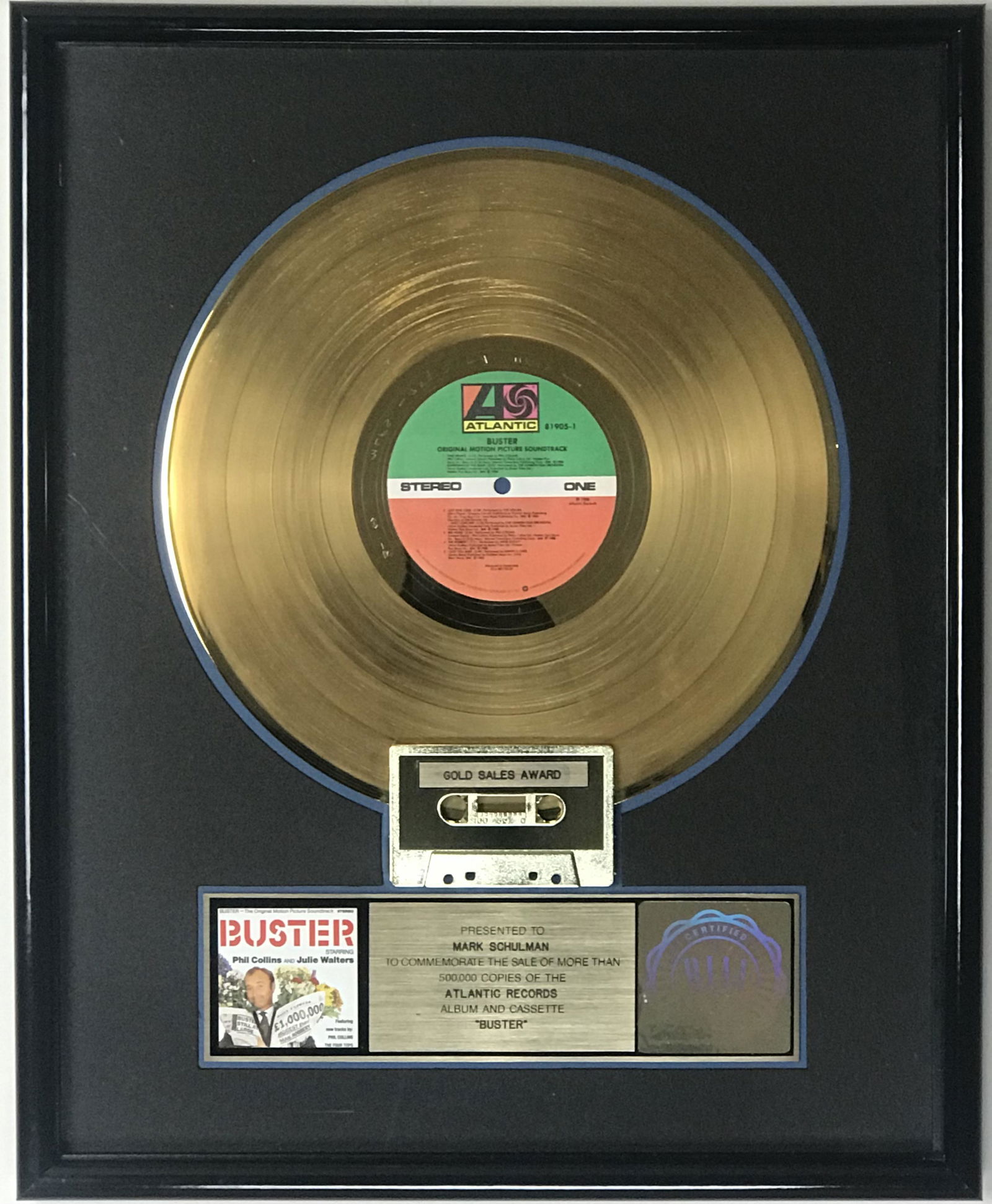 Phil Collins Buster soundtrack RIAA Gold LP Award (1 of 7)