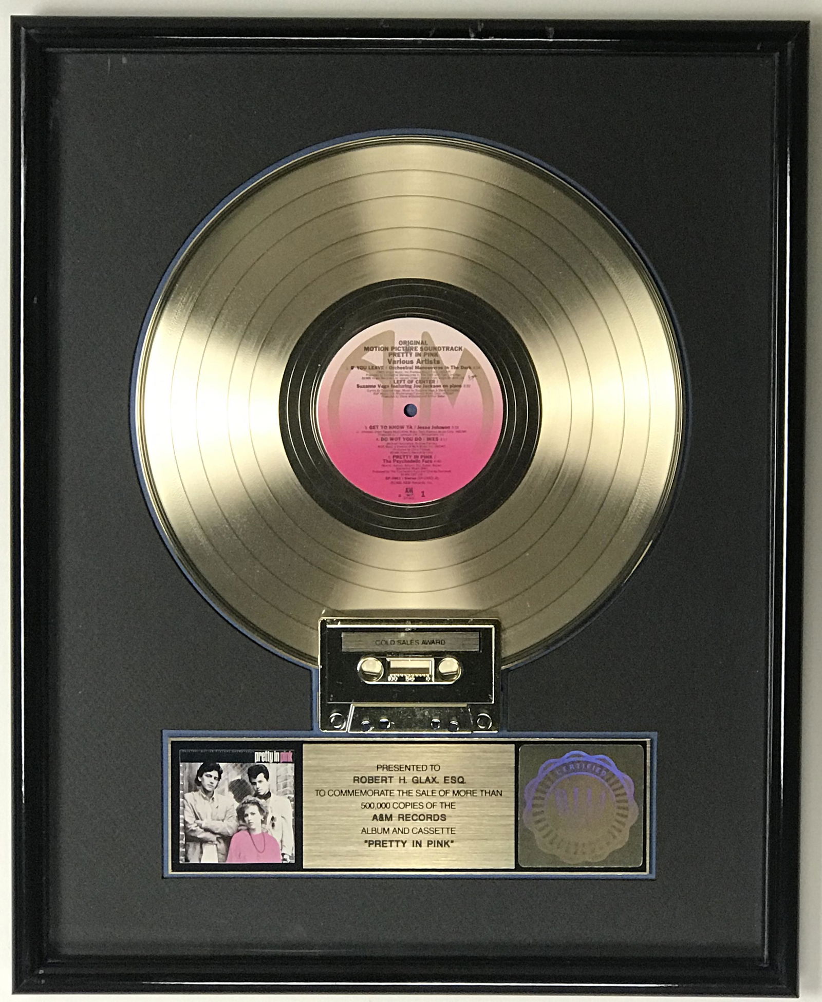 Pretty In Pink Original Soundtrack RIAA Gold Album (1 of 7)