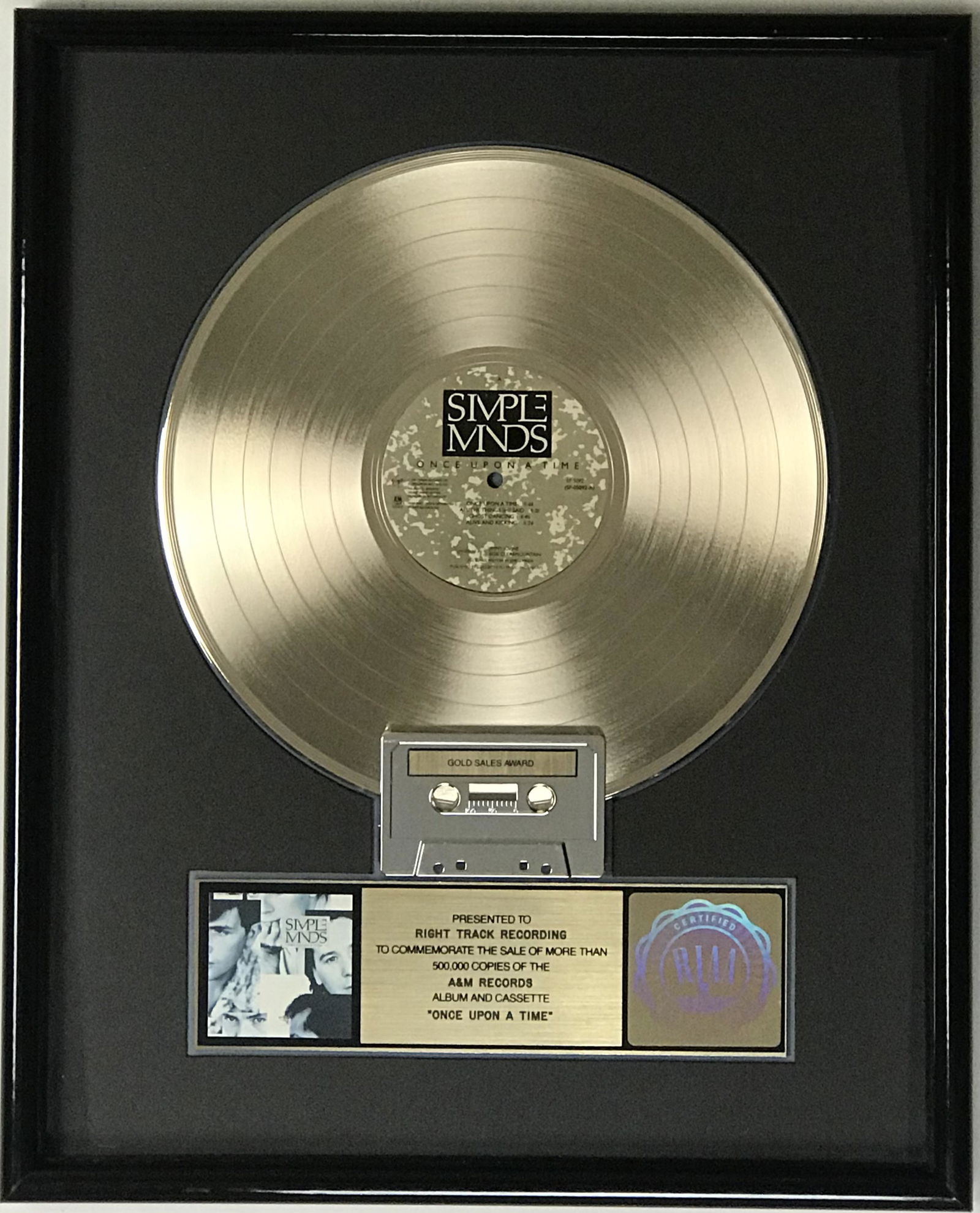 Simple Minds Once Upon A Time RIAA Gold LP Award (1 of 7)