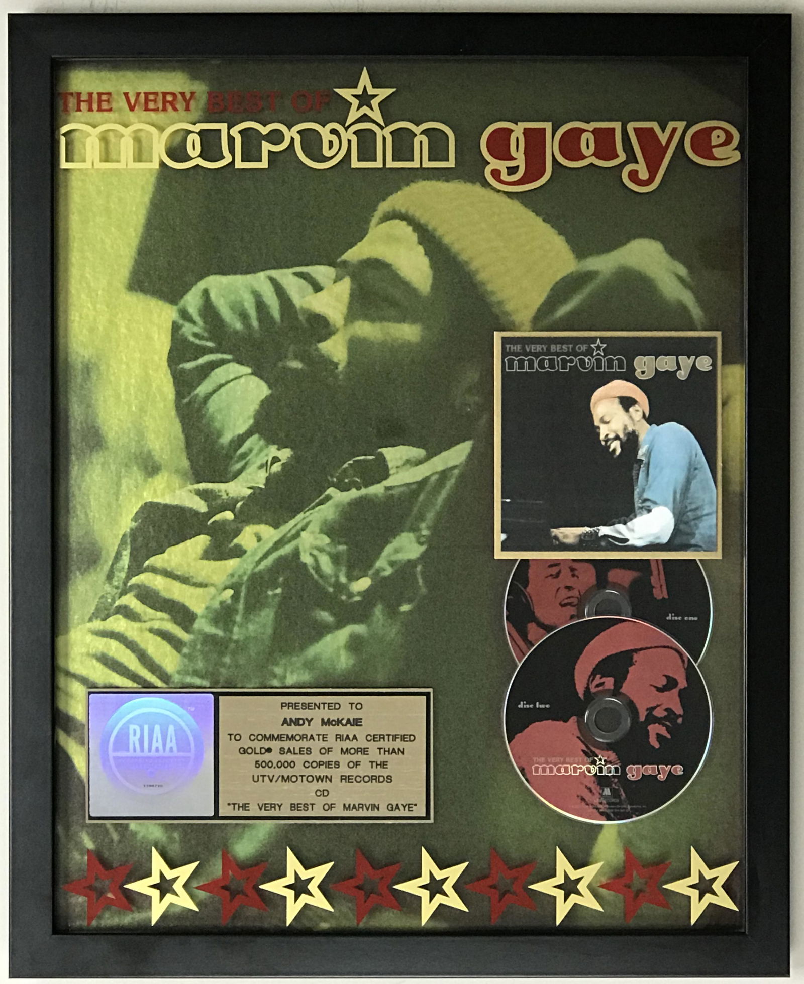 Marvin Gaye Very Best Of RIAA Gold Album Award (1 of 6)