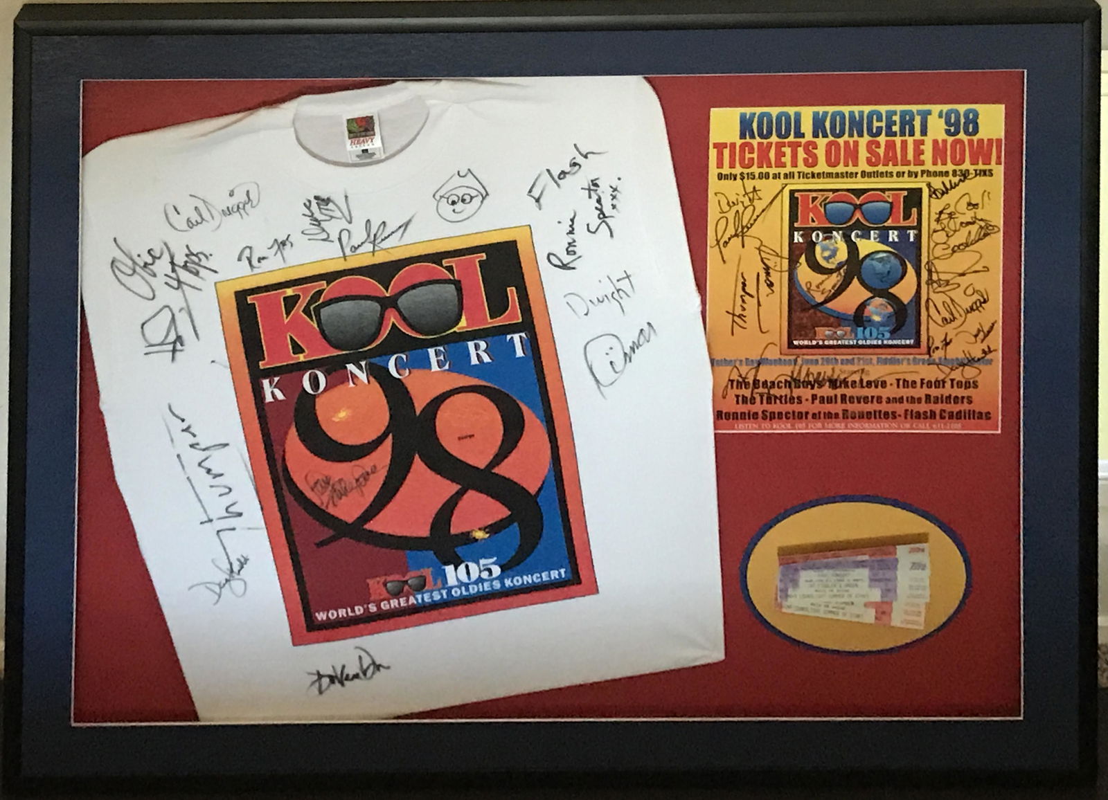 Beach Boys Ronnie Spector Paul Revere+ Signed Collage (1 of 10)