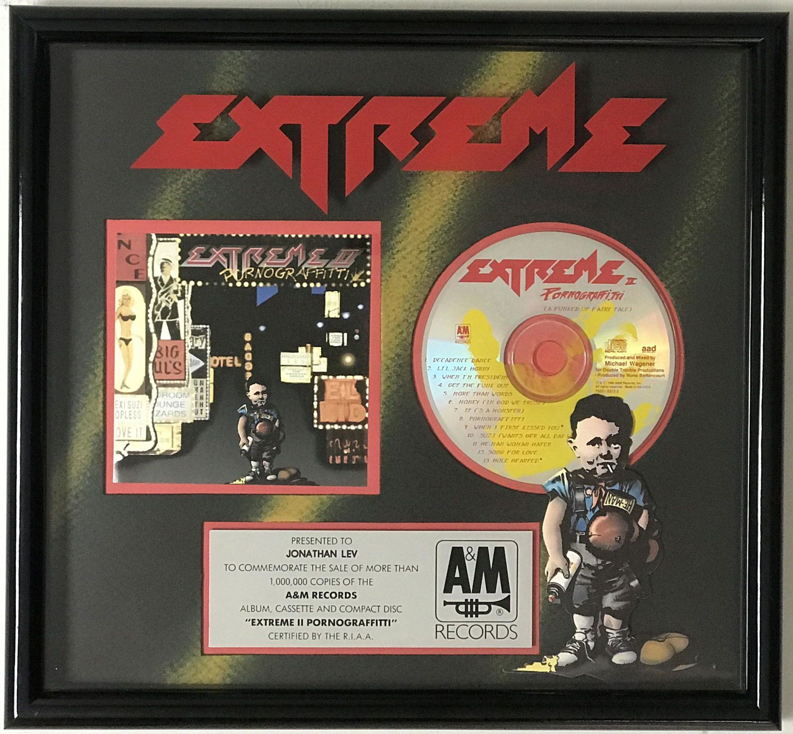 Extreme II: Pornograffitti A&M label award (1 of 6)