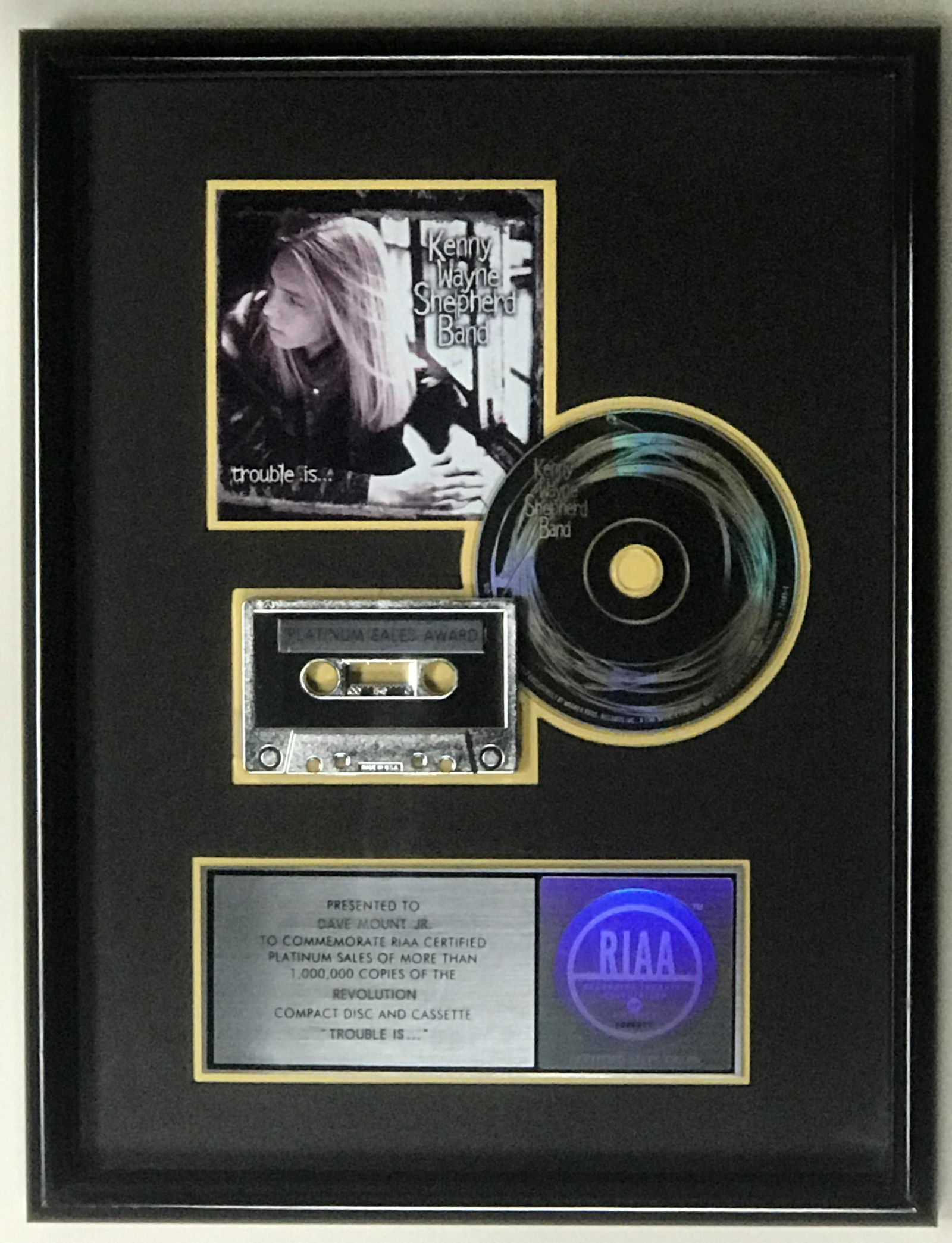 Kenny Wayne Shepherd Band Trouble Is... RIAA Platinum (1 of 5)