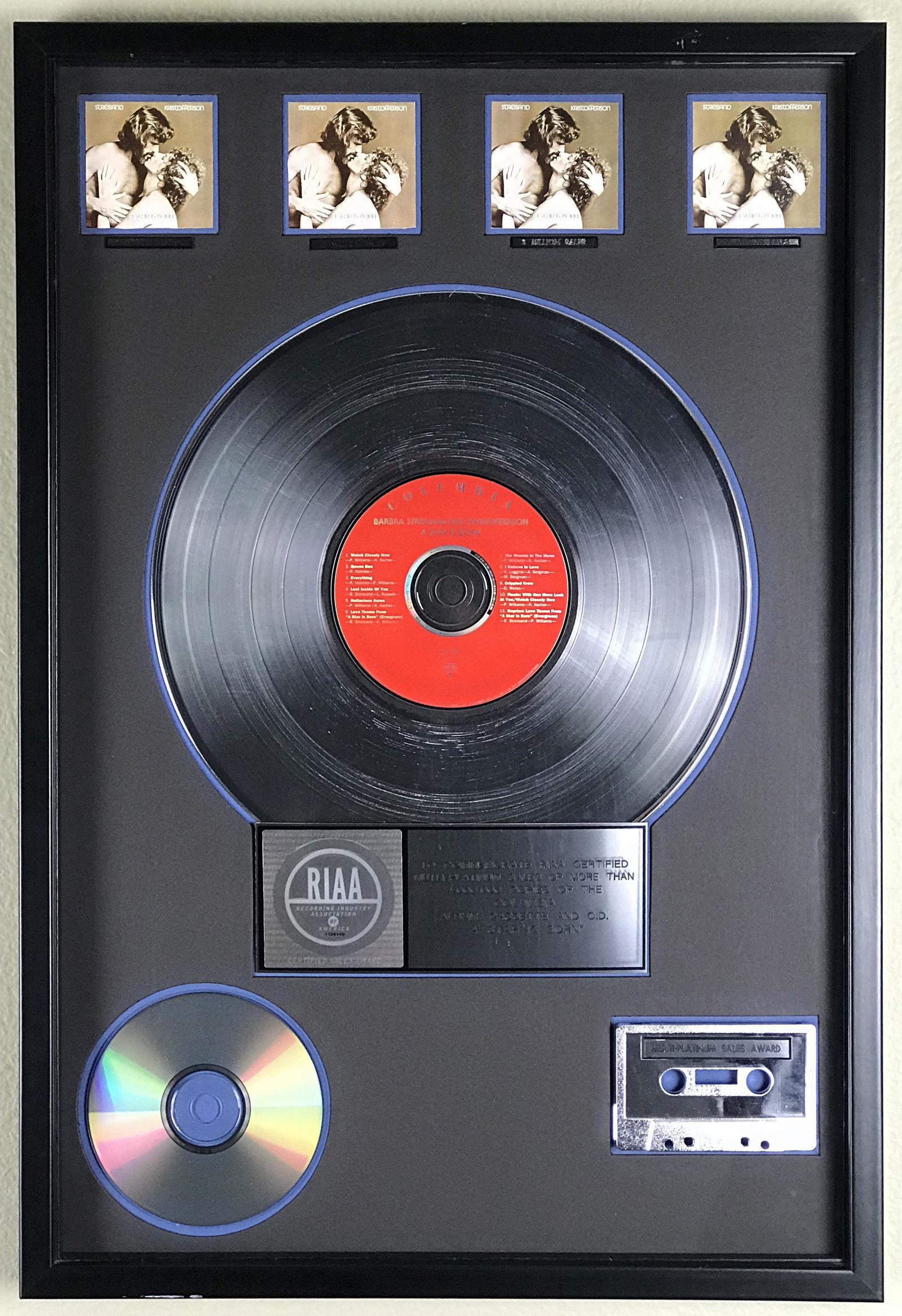 Streisand and Kristofferson A Star Is Born 4x Platinum (1 of 8)