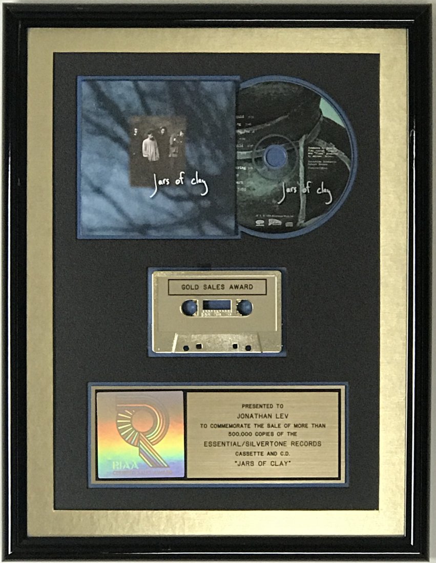 Jars Of Clay debut RIAA Gold Album Award: RIAA Gold award for Jars Of Clay debut album, which was released on Oct. 24, 1995. It was certified Gold by the RIAA on April 29, 1996 for 500,000 copies sold, which