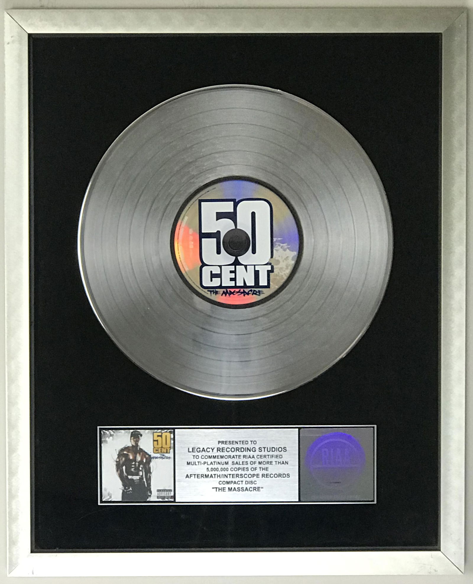 50 Cent The Massacre RIAA 5x Platinum Award (1 of 7)