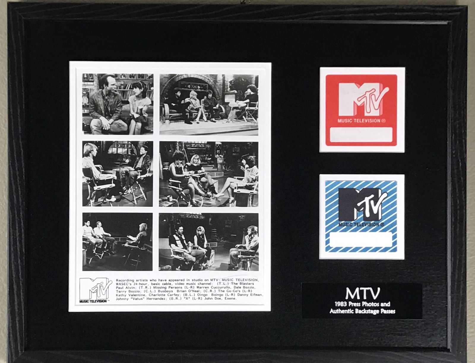 MTV 1983 Press Photo & Pass Collage: On August 1, 1981 MTV debuted on cable television. It would change the way a generation would interpret music. The visual element of the music video would make or break artists throughout the 1980s an