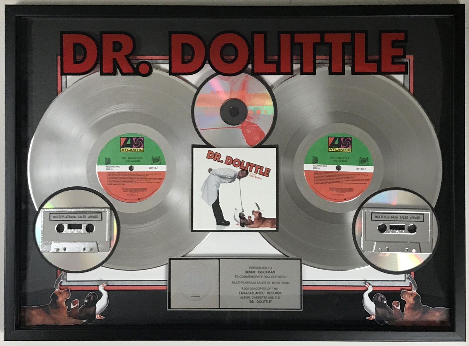 Doctor Dolittle 1998 RIAA 2x Platinum Award (1 of 10)