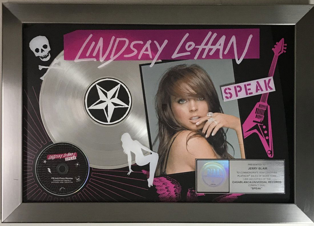 Lindsay Lohan Speak RIAA Platinum Award (1 of 9)