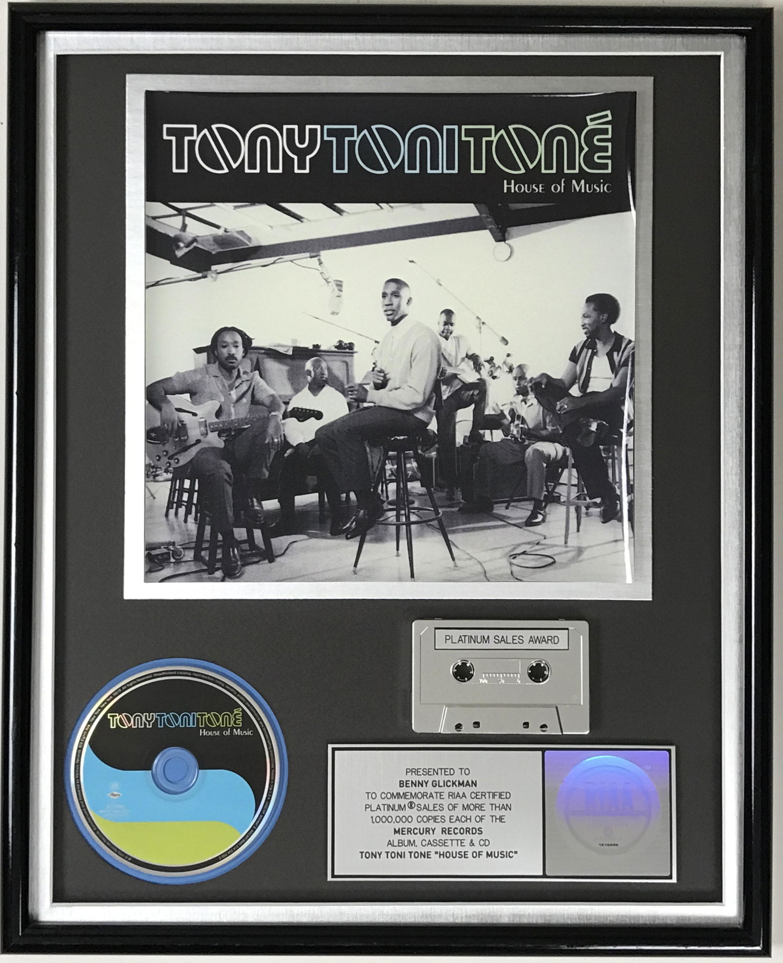 Tony Toni Tone House Of Music RIAA Platinum Award (1 of 9)