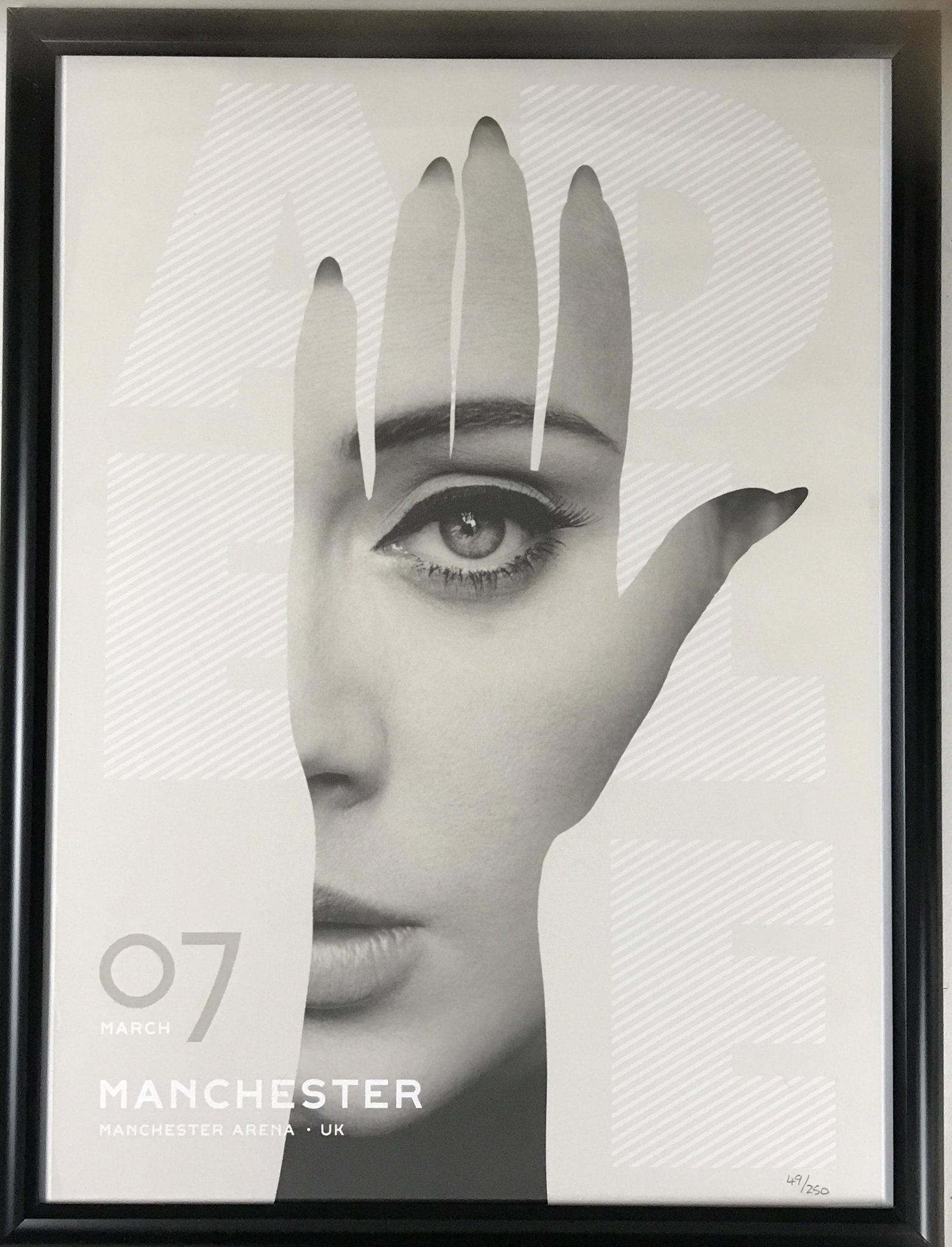 Adele Manchester UK Limited Edition 49/250 Poster - Framed (1 of 3)