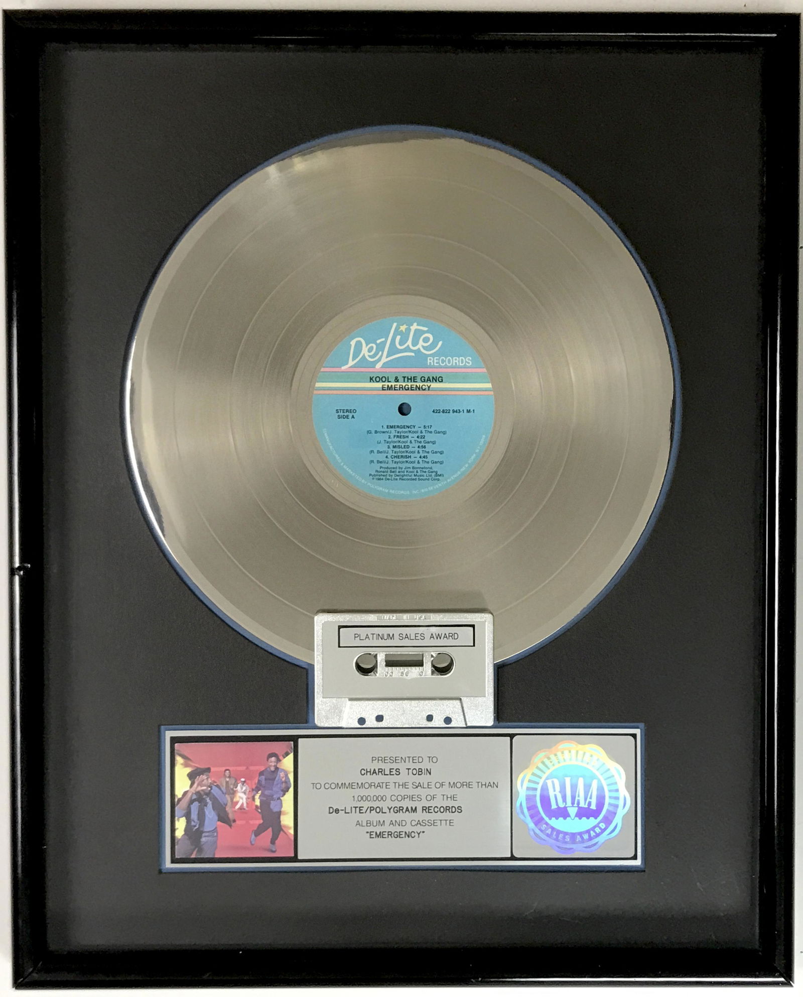 Kool & The Gang Emergency RIAA Platinum LP Award (1 of 6)