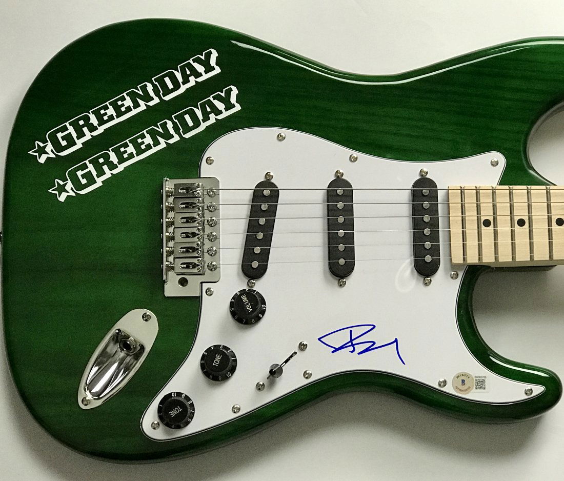Green Day Billie Joe Armstrong Signed Guitar w/BAS COA (1 of 7)