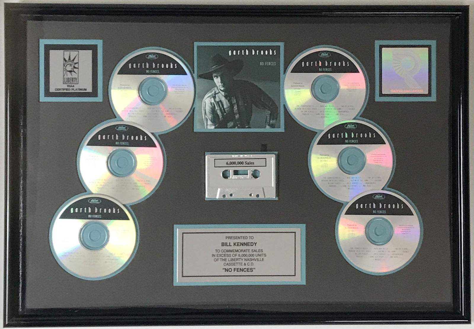 Garth Brooks No Fences RIAA 6x Platinum Award (1 of 7)