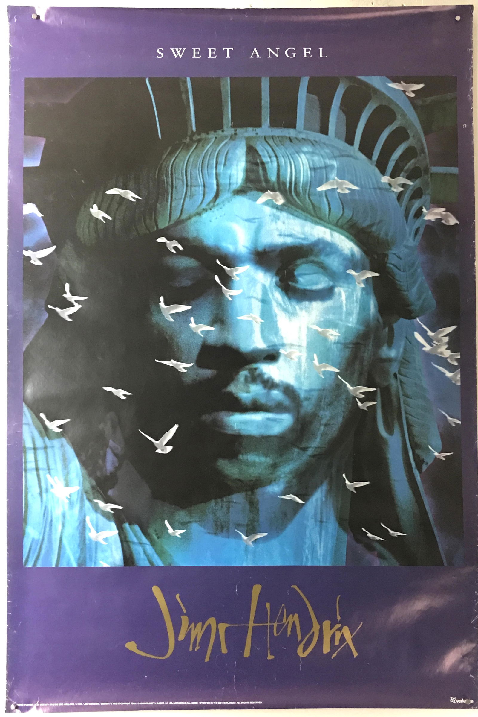 Jimi Hendrix Vintage Sweet Angel 1994 Poster (1 of 3)