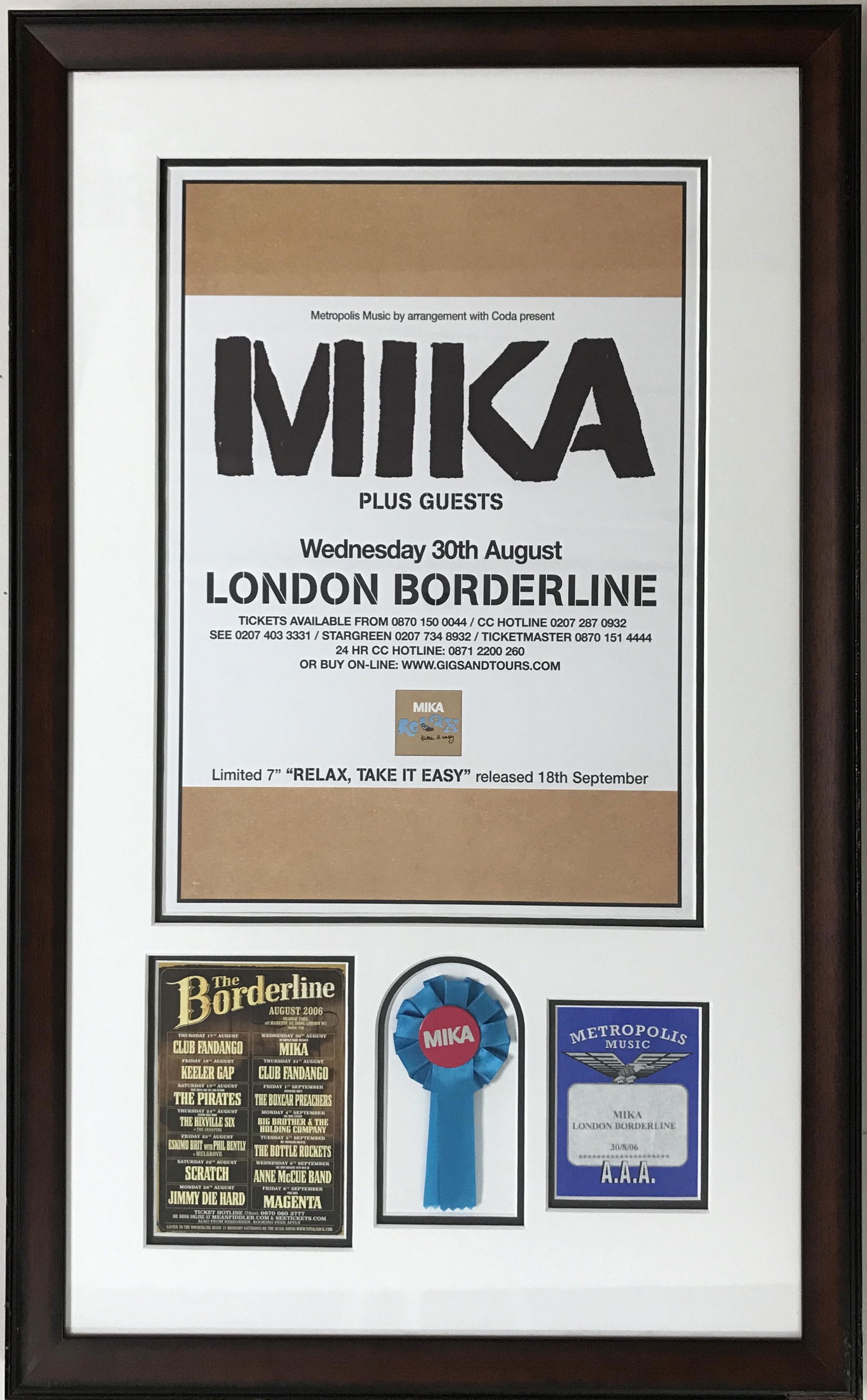 MIKA 2006 UK Backstage Pass & Poster Collage (1 of 7)