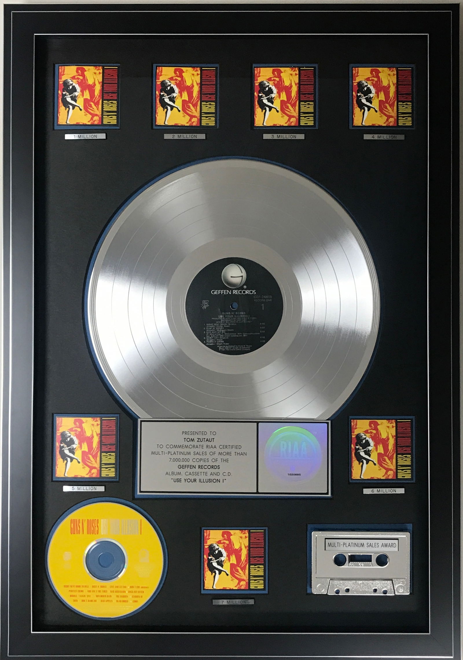 Guns N' Roses Use Your Illusion I RIAA 7x Multi-Platinum Award (1 of 7)
