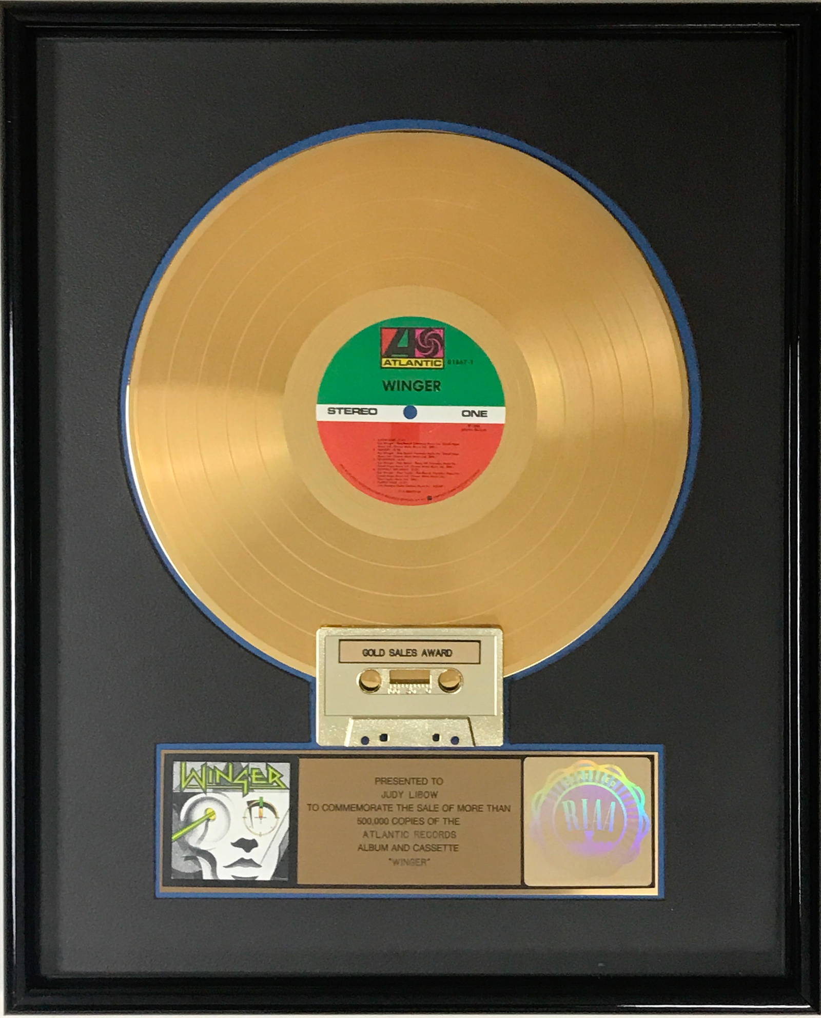 Winger Debut Riaa Gold Album Award Auction