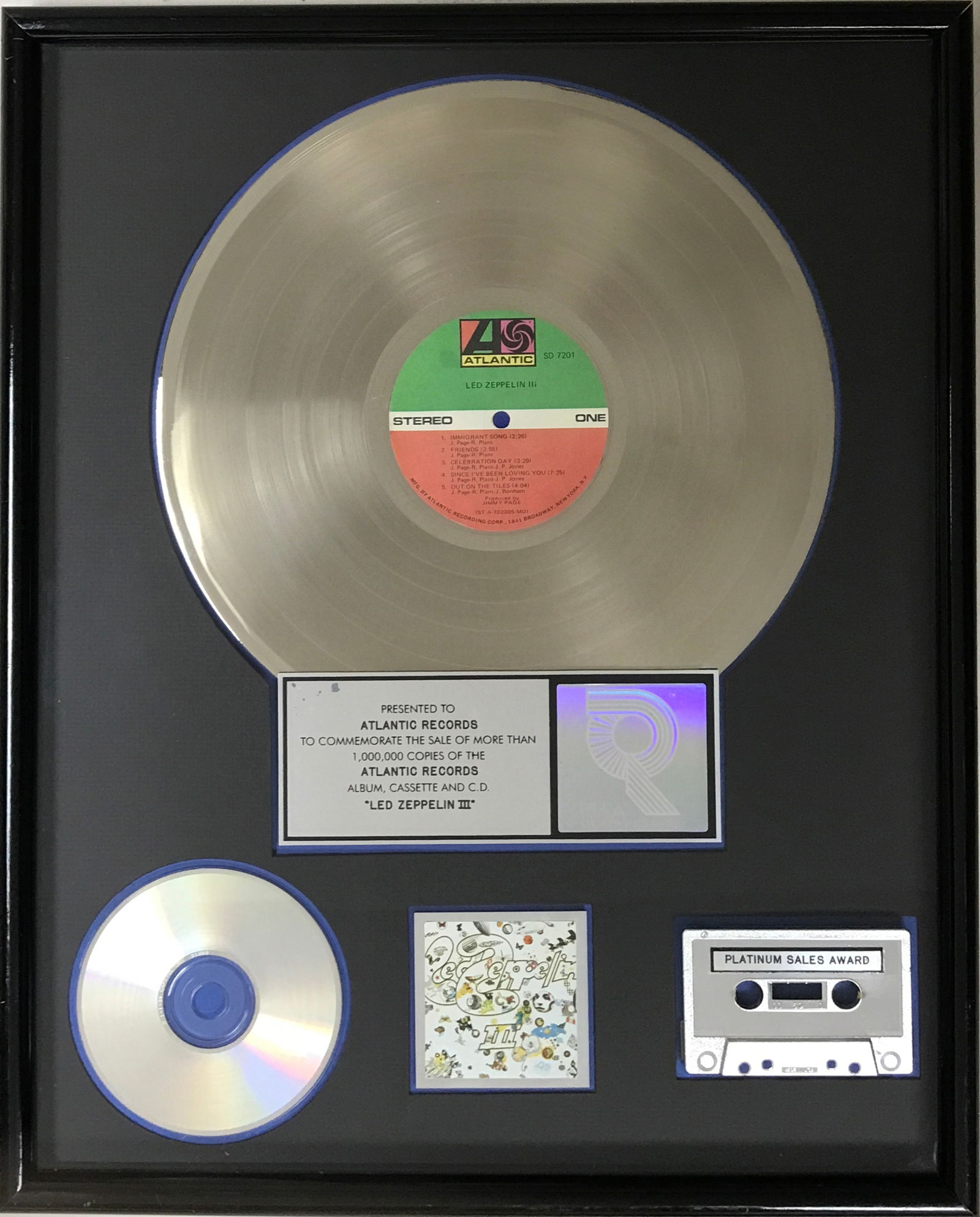 Led Zeppelin III RIAA Platinum LP Award - RARE (1 of 7)