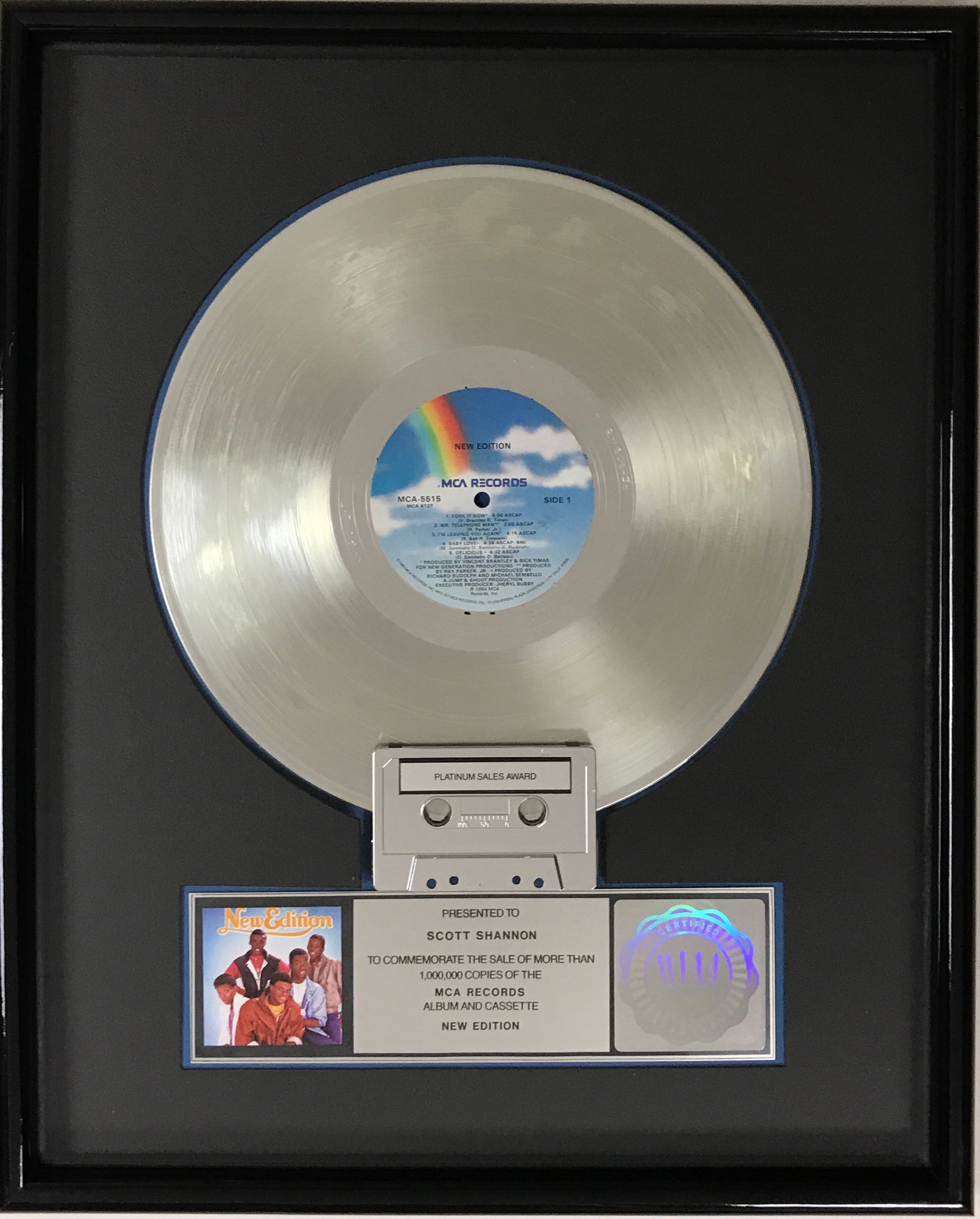 New Edition self-titled RIAA Platinum Award (1 of 9)
