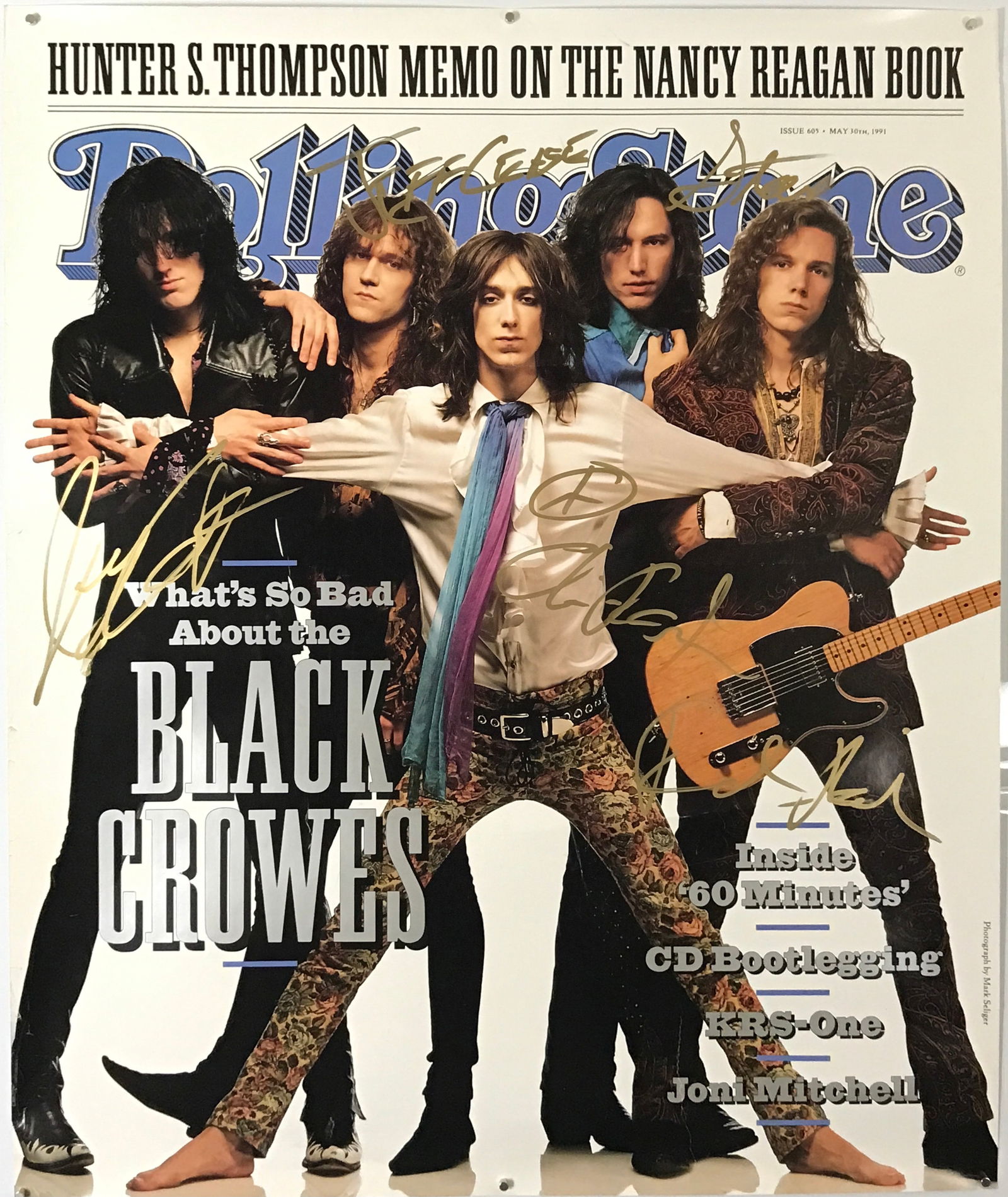 Black Crowes Autographed Rolling Stone Magazine Poster (1 of 5)