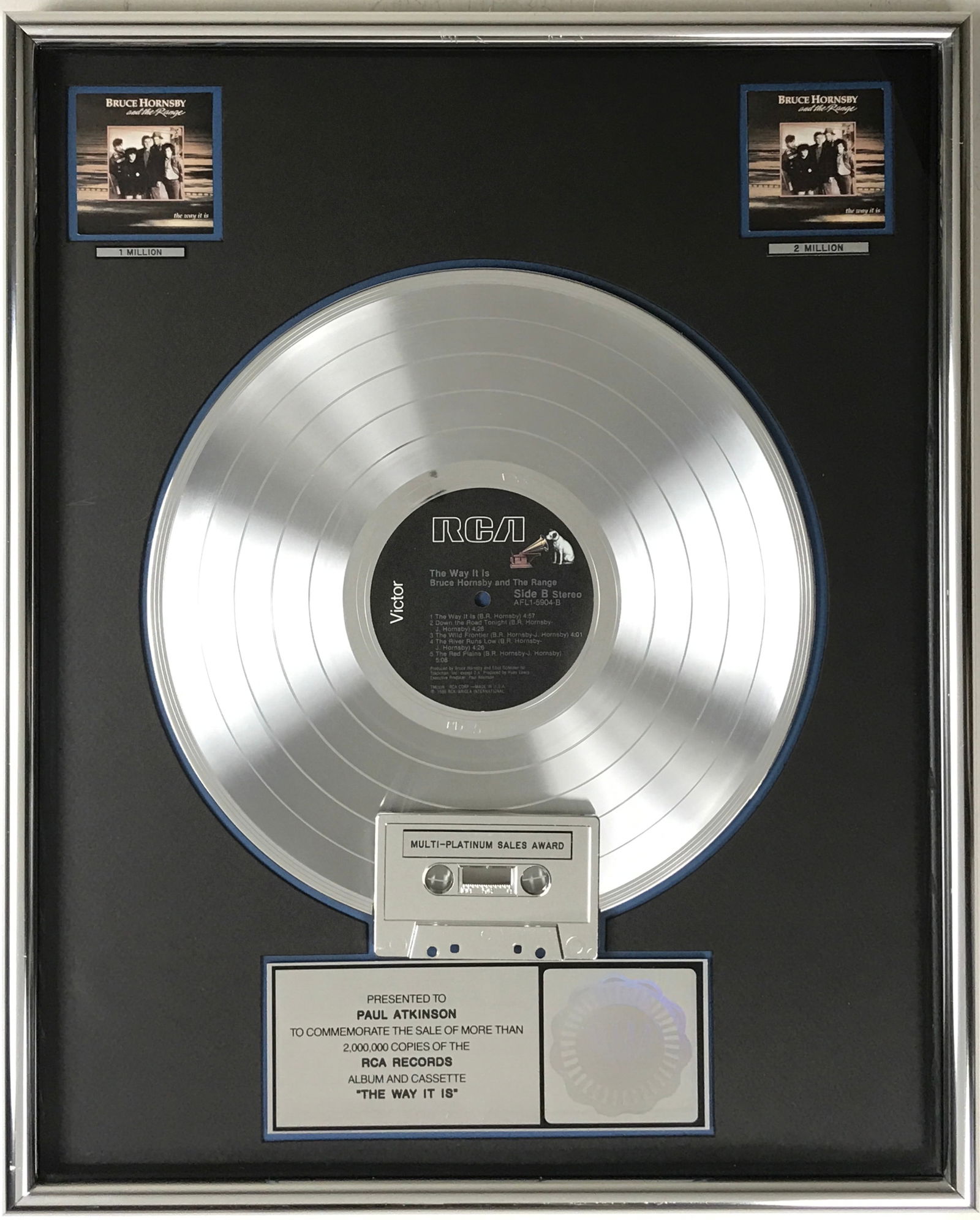 Bruce Hornsby and the Range The Way It Is RIAA 2x Multi-Platinum LP Award: RIAA 2x Multi-Platinum LP award for Bruce Hornsby and the Range debut album The Way It Is, which was released on April 28, 1986 and by April 8, 1987 was certified 2x Multi-Platinum by the RIAA. The su