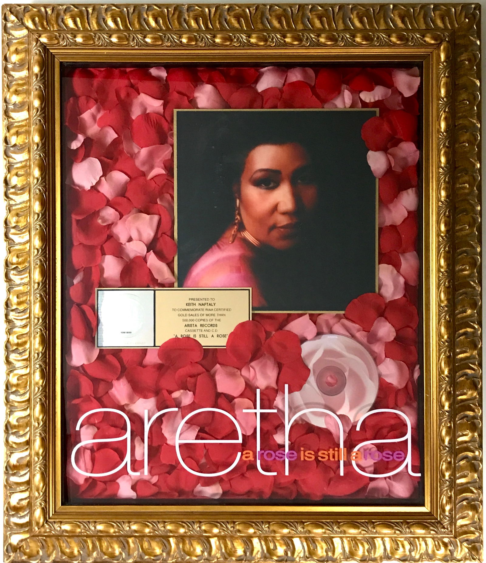 Aretha Franklin A Rose Is Still A Rose RIAA Gold Album Award (1 of 6)