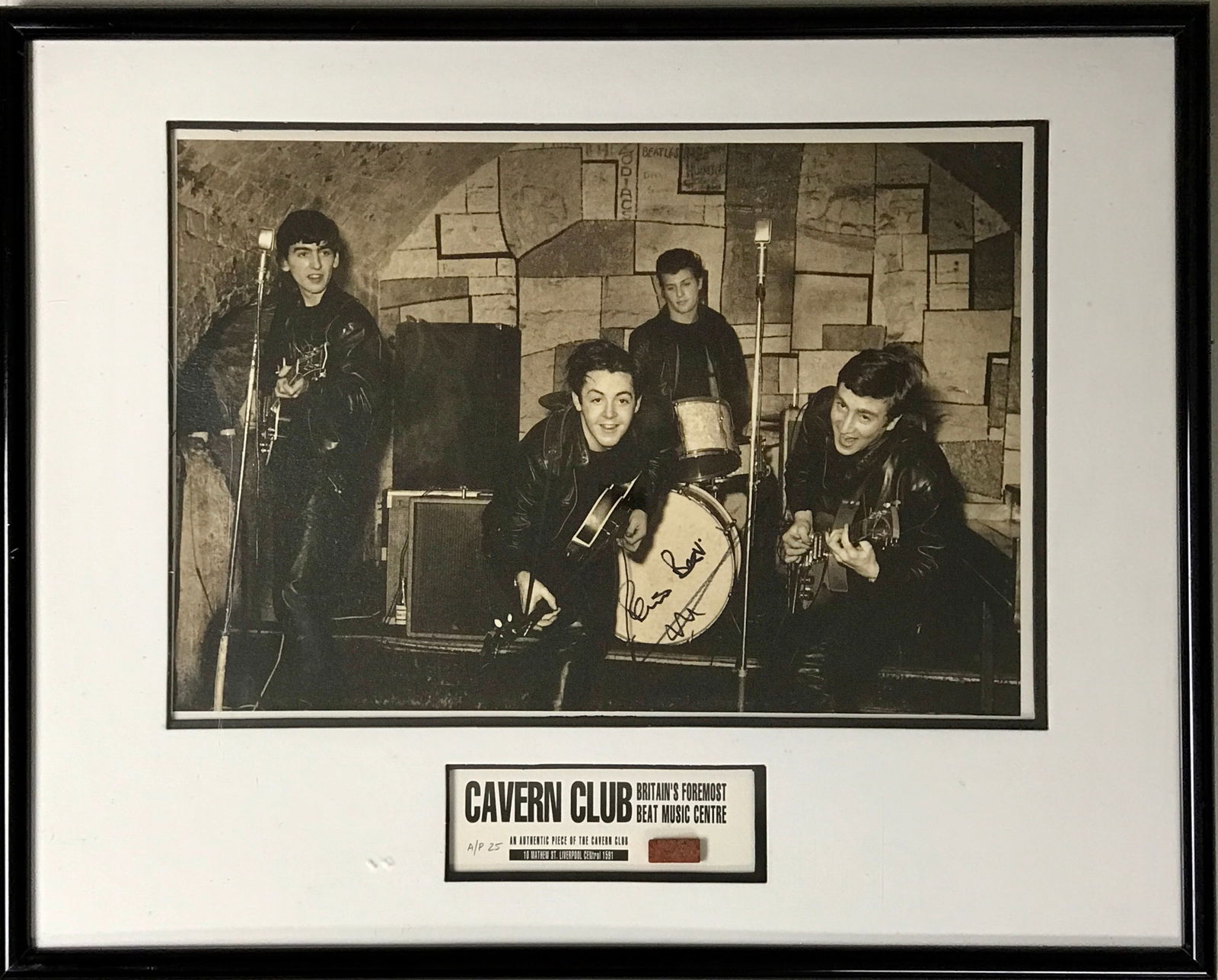 Beatles Photo & Cavern Club brick signed by Pete Best (AP #25 w/COA) (1 of 8)