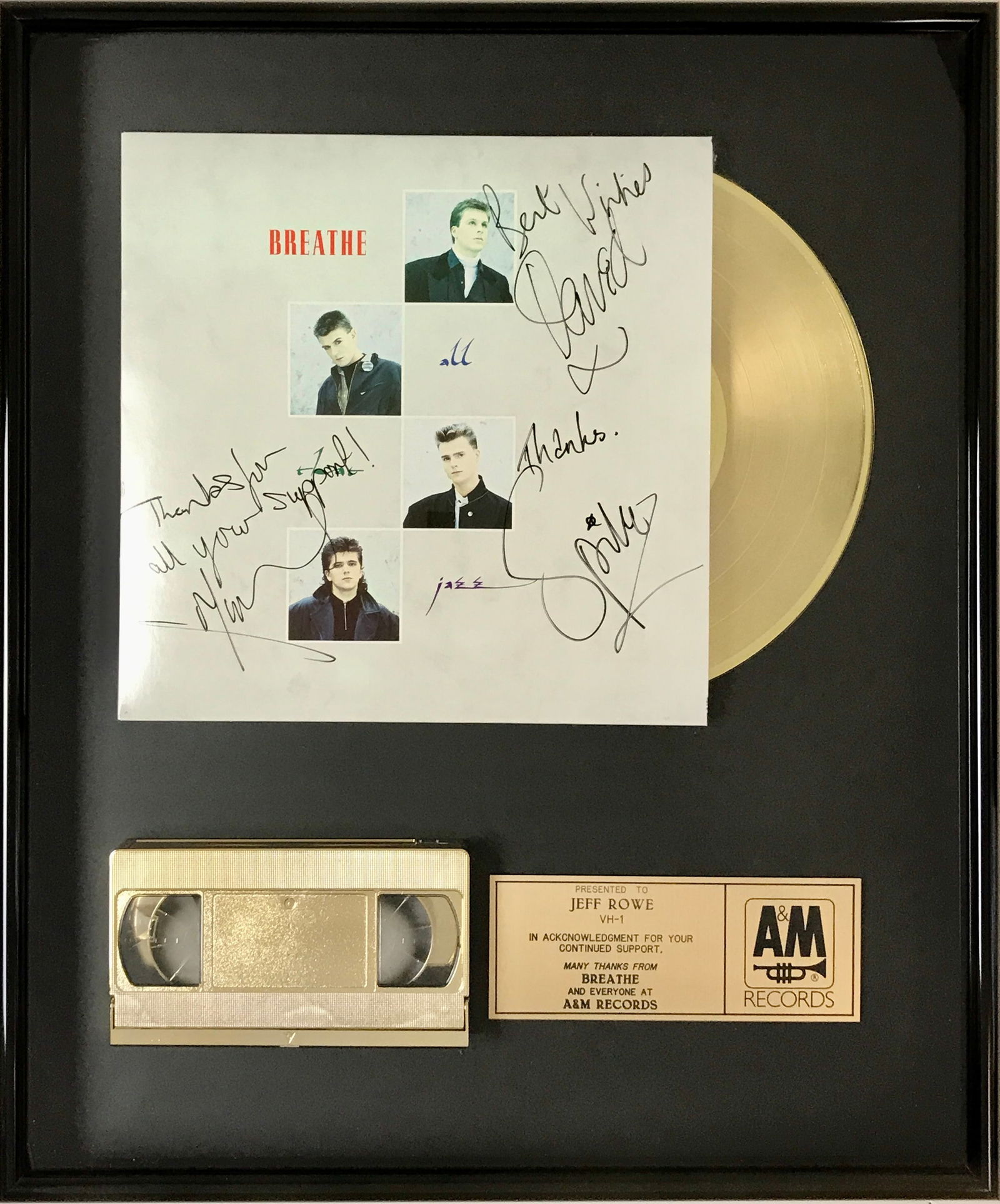 Breathe All That Jazz Award Signed By Group Auction
