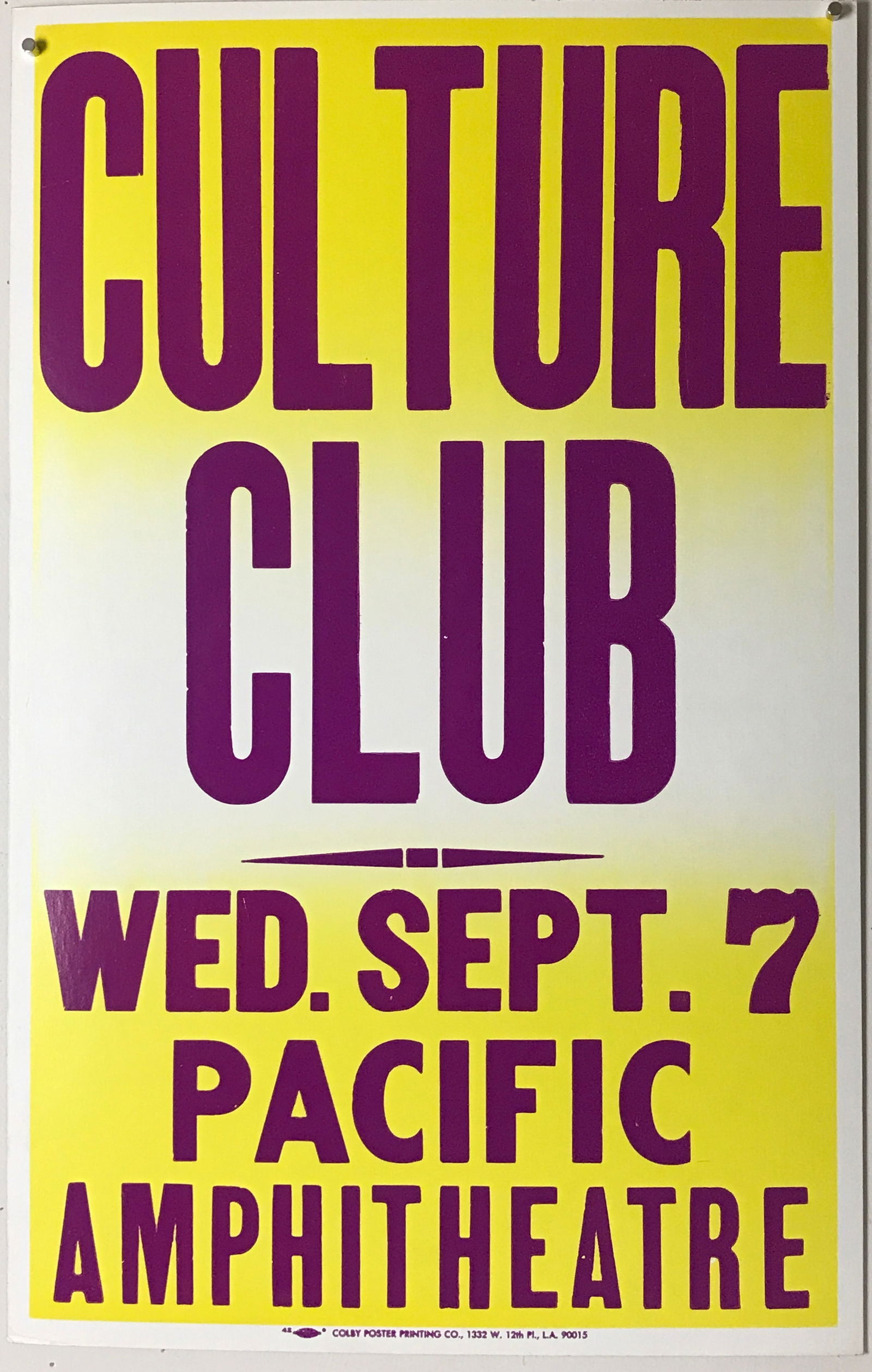 Culture Club 1983 "Boxing Style" Concert Poster (1 of 3)