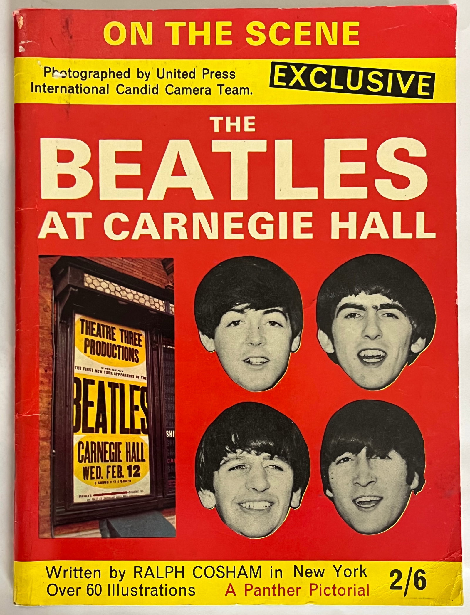 Beatles at Carnegie Hall 1964 Magazine: Fantastic 1964 Beatles at Carnegie Hall magazine featuring many photos of the Fab Four! This magazine was purchased from a UK collection of Beatles memorabilia. Features: >Great original 7 1/4" x