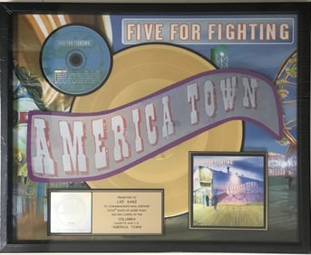 Five For Fighting America Town RIAA Gold Award - NEW, sealed