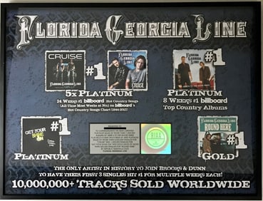 Florida Georgia Line RIAA Multi-Platinum Combo Award