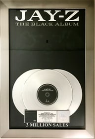 Jay-Z The Black Album RIAA 3x Multi-Platinum Album Award