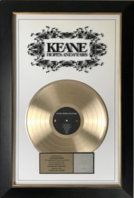 Keane Hopes And Fears RIAA Gold Album Award