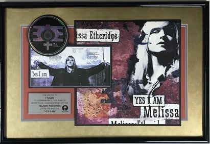 Melissa Etheridge Yes I Am Island Records label award