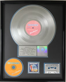 No Doubt Tragic Kingdom RIAA 7x Multi-Platinum Album Award