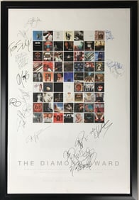 RIAA Poster Signed by members of Boston, Def Leppard, Elton John, Journey, Led Zeppelin, Metallica