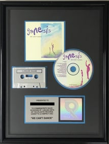 Genesis We Can't Dance RIAA Platinum Album Award