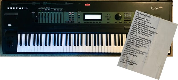 Kenny Rogers Stage-Played Kurzweil Keyboard & Setlist