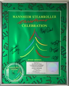Mannheim Steamroller Christmas Celebration RIAA Platinum Album Award signed by group