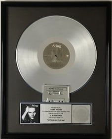 Sting Nothing Like The Sun RIAA Platinum Album Award