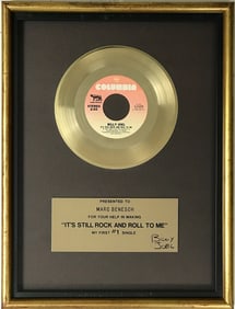 Billy Joel "It's Still Rock And Roll To Me" 45 label award