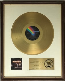 Elton John Don't Shoot Me I'm Only The Piano Player White Matte RIAA Gold Album Award - RARE