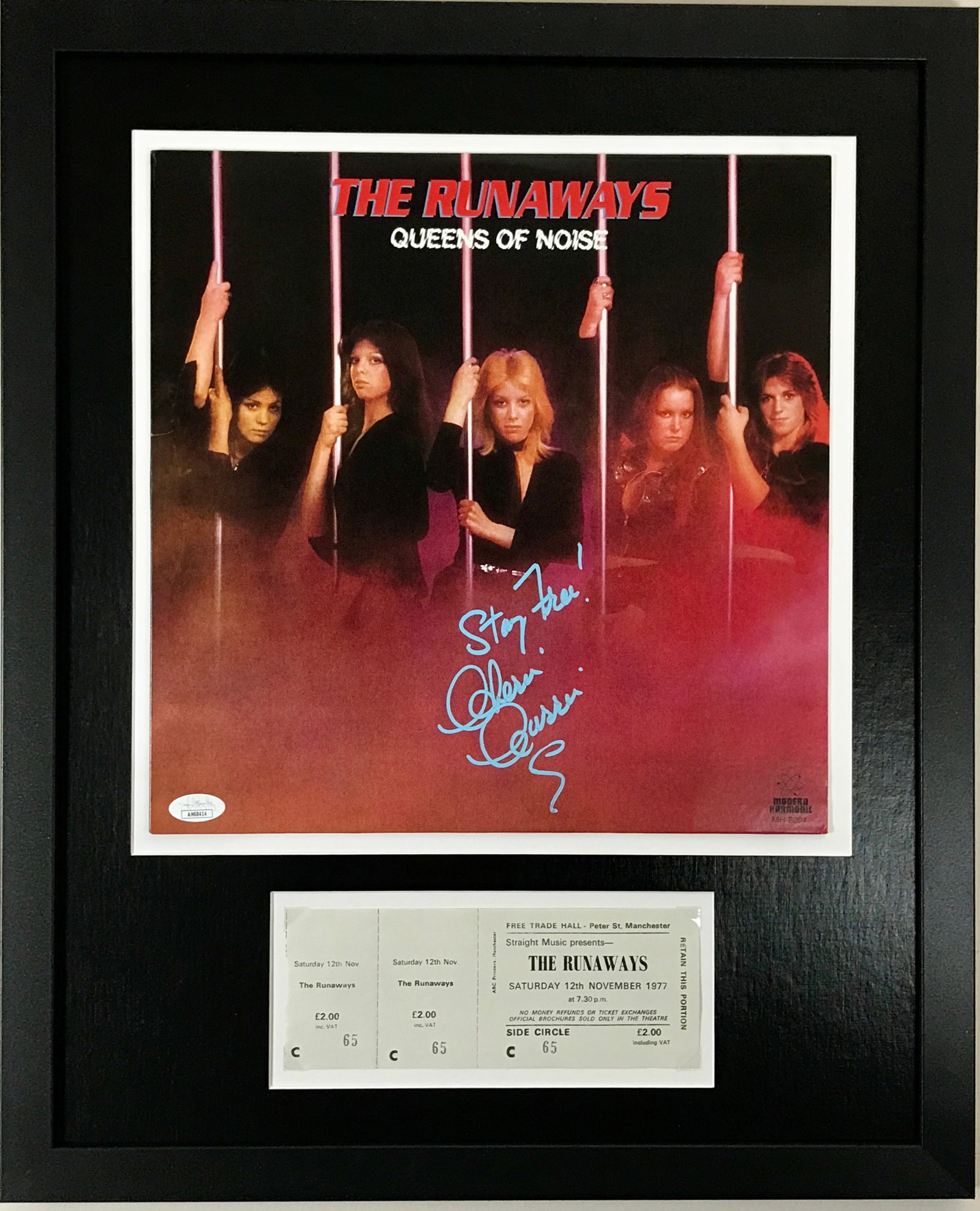 The Runaways Collage signed by Cherie Currie w/JSA COA & '77 Ticket (1 of 7)