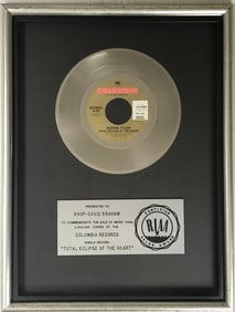 Bonnie Tyler "Total Eclipse Of The Heart" RIAA Platinum Single Award